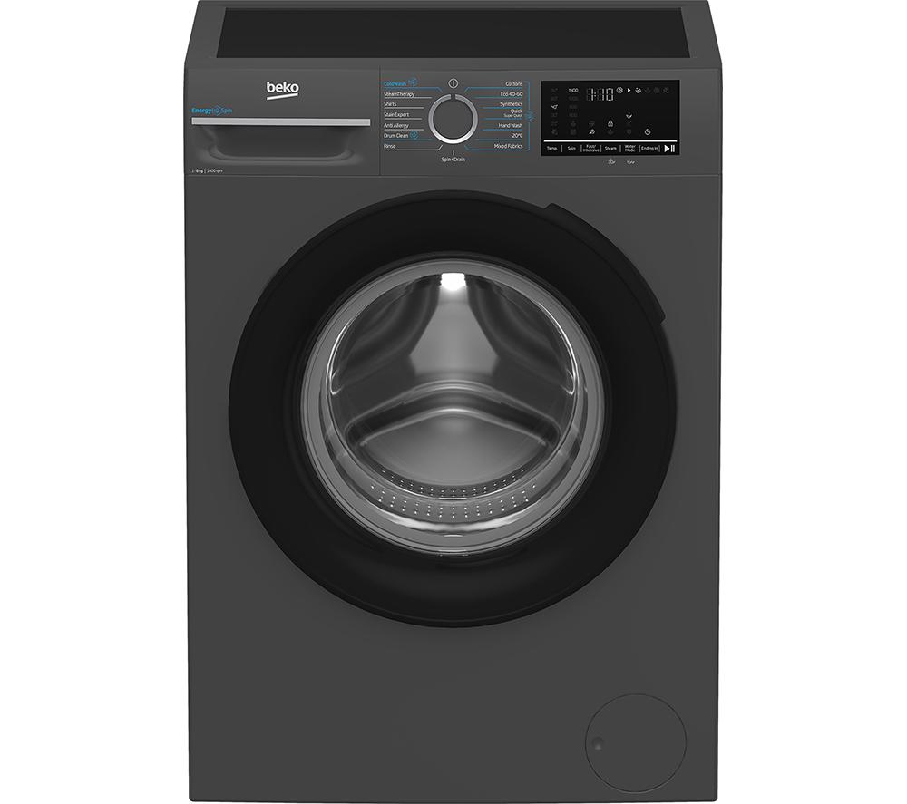 BEKO Pro EnergySpin IronFast BM3WT4841IA 8 kg 1400 Spin Washing Machine - Anthracite