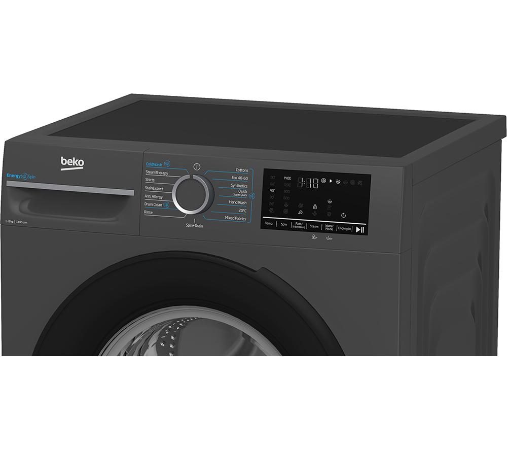 Lavadora BEKO Pro EnergySpin IronFast BM3WT4841IA de 8 kg y 1400 rpm - Antracita