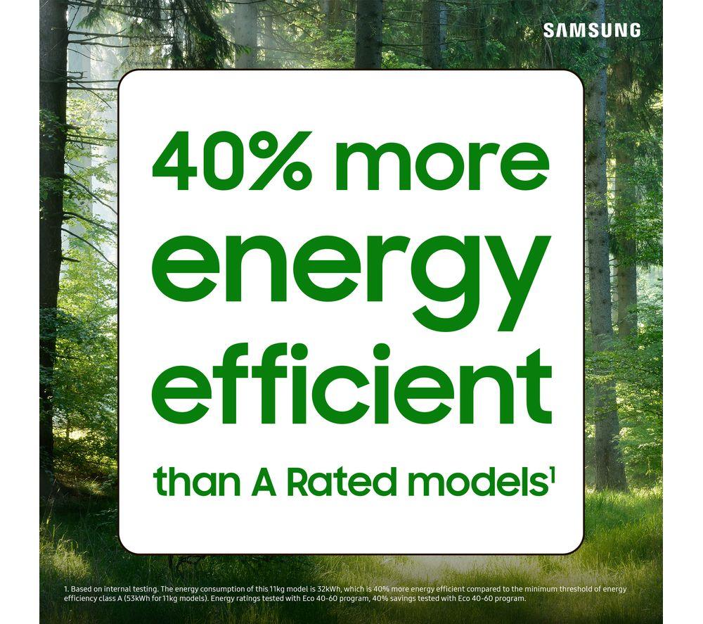SAMSUNG Serie 8 AI Energy SpaceMax WW11DB8B95GBU1 Lavadora de 11 kg y 1400 rpm con WiFi - Negra