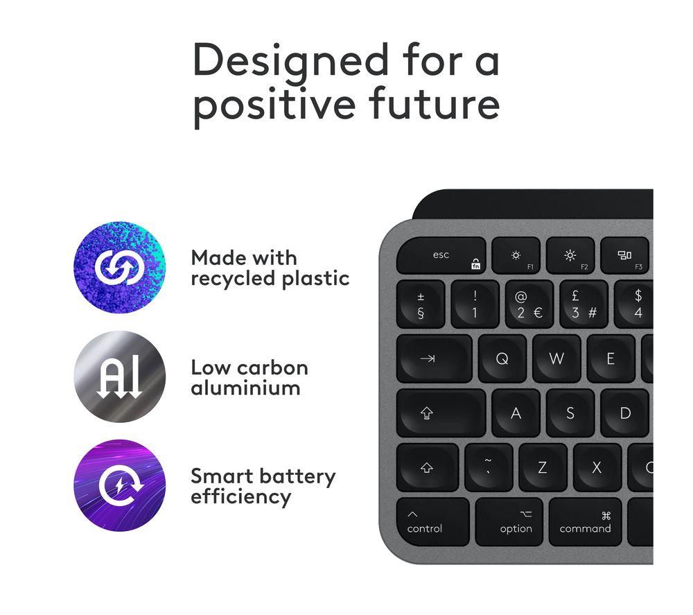 Teclado Inalámbrico LOGITECH MX Keys S para Mac - Gris Espacial