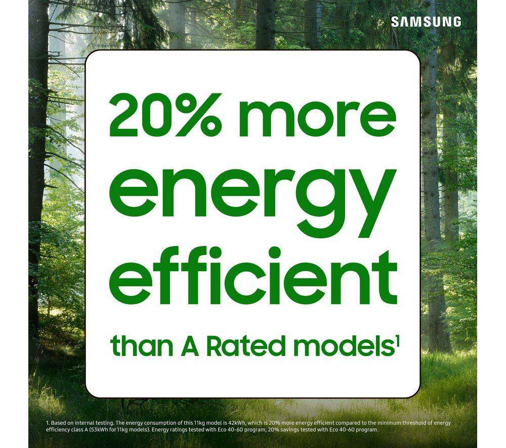 Lavadora SAMSUNG Serie 7 AI Energy + SpaceMax WW11DB7B94GEU1 con WiFi de 11 kg y 1400 rpm - Blanca