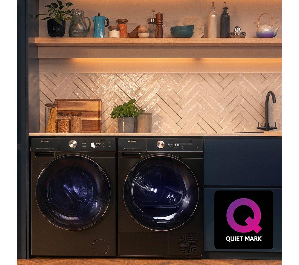 Lavadora HISENSE Serie 7S con dosificación automática WF7S1247BB con IA y WiFi, 12 kg y 1400 rpm – Negro