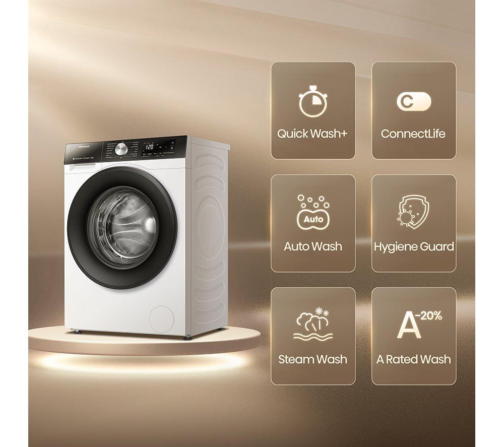 HISENSE 3S Series WF3S1243BW3 WiFi-enabled 12 kg 1400 Spin Washing Machine - White