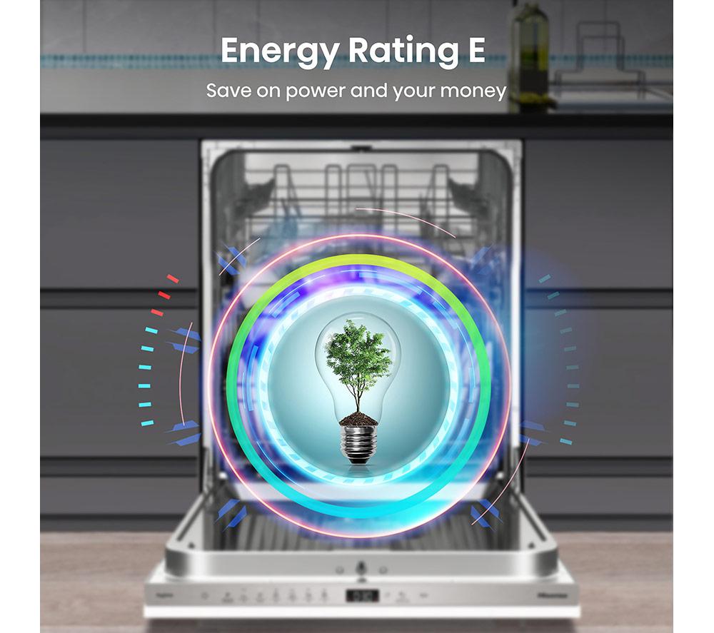 HISENSE HV642E90UK Vollintegrierter Standardgeschirrspüler - Weiß