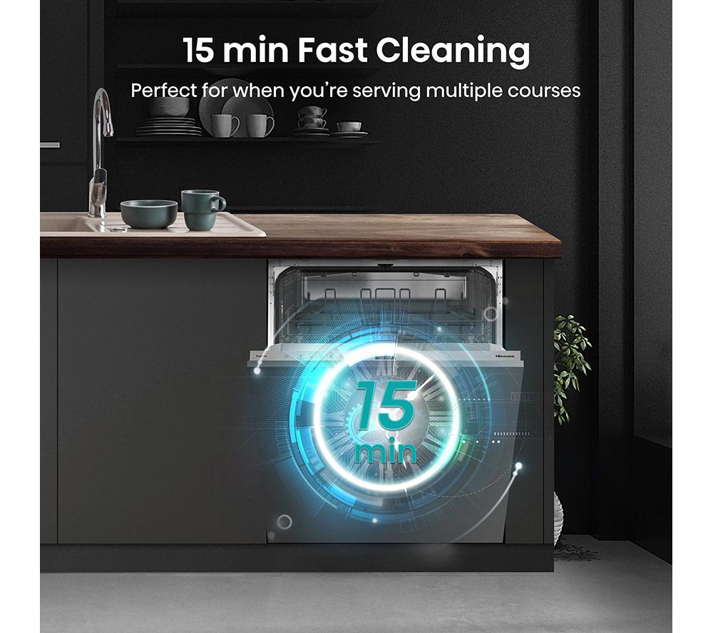 HISENSE HV642E90UK Vollintegrierter Standardgeschirrspüler - Weiß