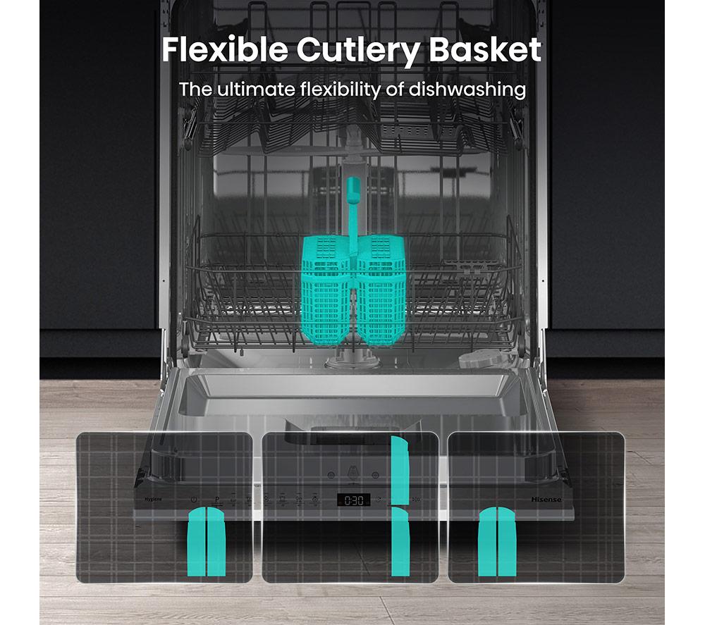 HISENSE HV642E90UK Vollintegrierter Standardgeschirrspüler - Weiß