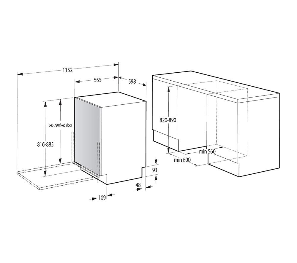 HISENSE HV642E90UK Vollintegrierter Standardgeschirrspüler - Weiß