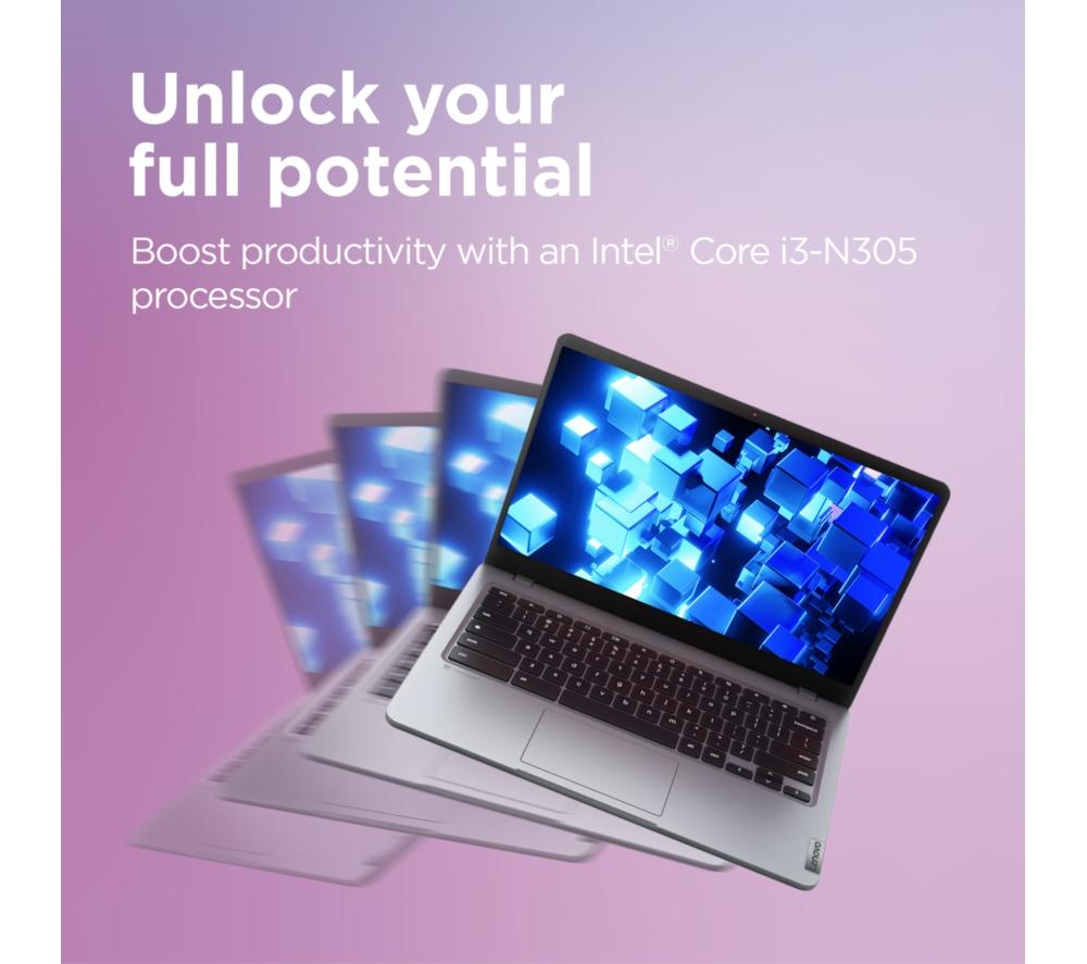 LENOVO IdeaPad Slim 3 Chromebook de 14" y funda - Intel® Core™ i3, 128 GB eMMC, Gris Tormenta
