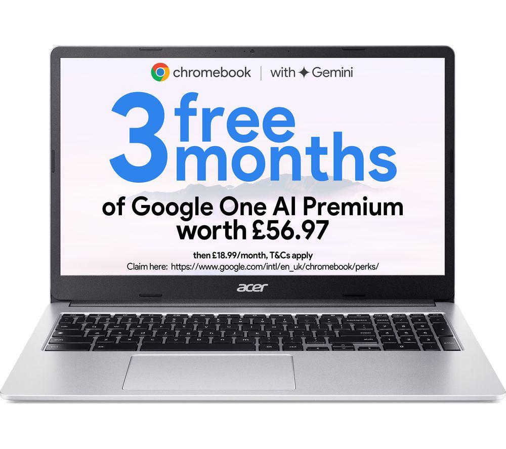 ACER 315 15.6" Chromebook - Intel® Celeron®, 64 GB eMMC, Silver