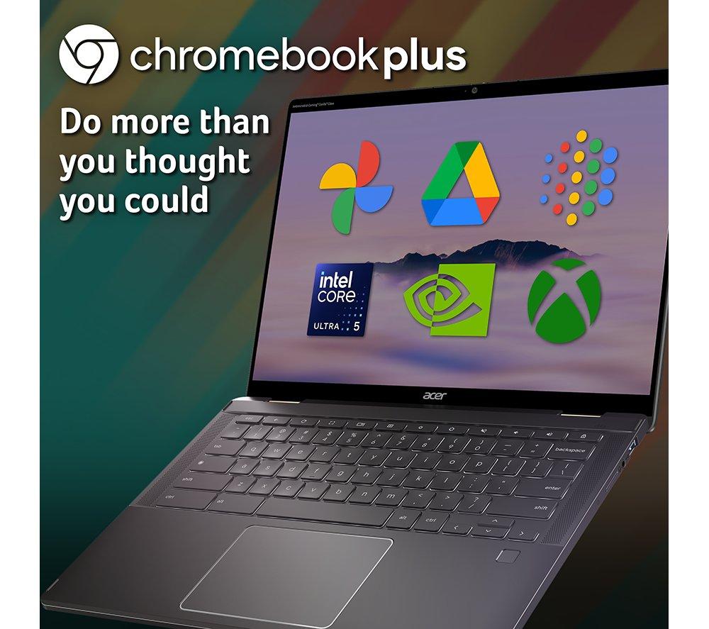 Chromebook Plus 2 en 1 ACER Spin 714 de 14" - Intel® Core™ Ultra 5, SSD de 512 GB, Gris