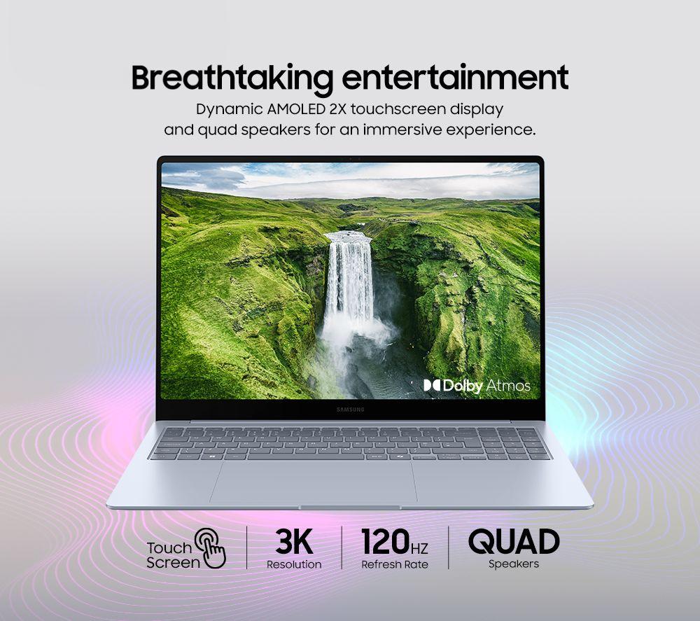 SAMSUNG Galaxy Book4 Edge 16" Laptop, Copilot+ PC - Snapdragon X Elite, 1 TB SSD, Sapphire Blue