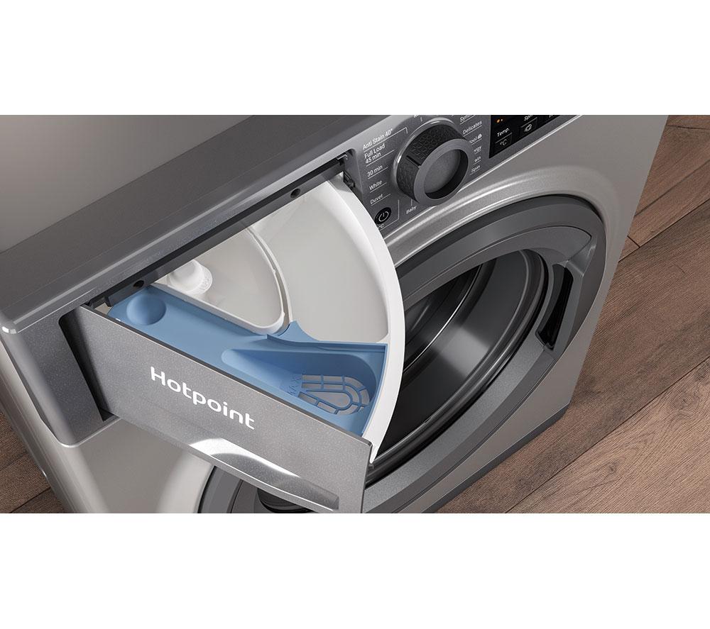 Lavadora de carga frontal HOTPOINT Anti-Stain NSWM 1046 GG UK de 10 kg y 1400 rpm - Grafito