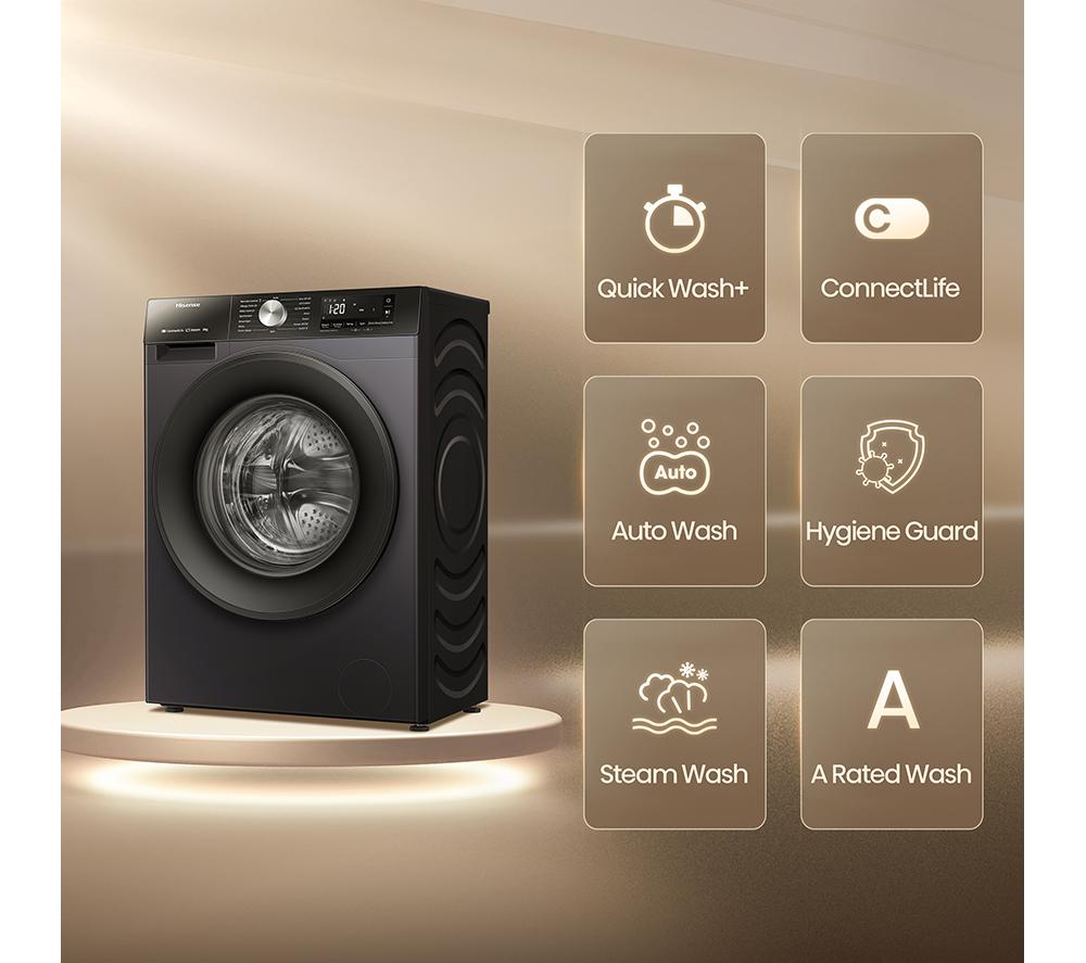 HISENSE 3S Series WF3S8043BB3 WiFi-enabled 8 kg 1400 Spin Washing Machine - Black