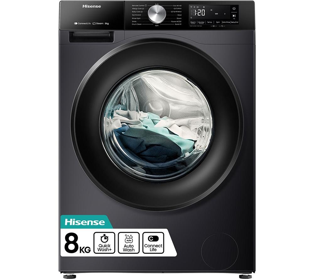 HISENSE 3S Series WF3S8043BB3 WiFi-enabled 8 kg 1400 Spin Washing Machine - Black
