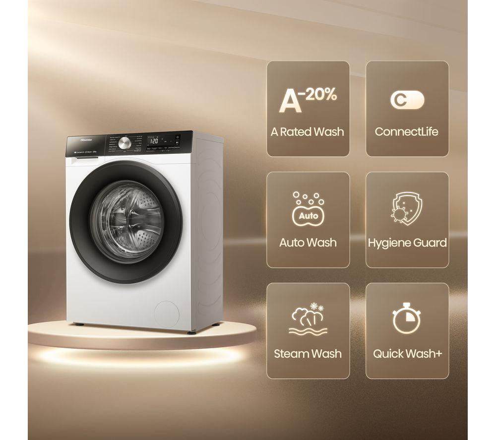 HISENSE 3S Serie WD3S8043BW3 WLAN-fähiger 8 kg Waschtrockner - Weiß