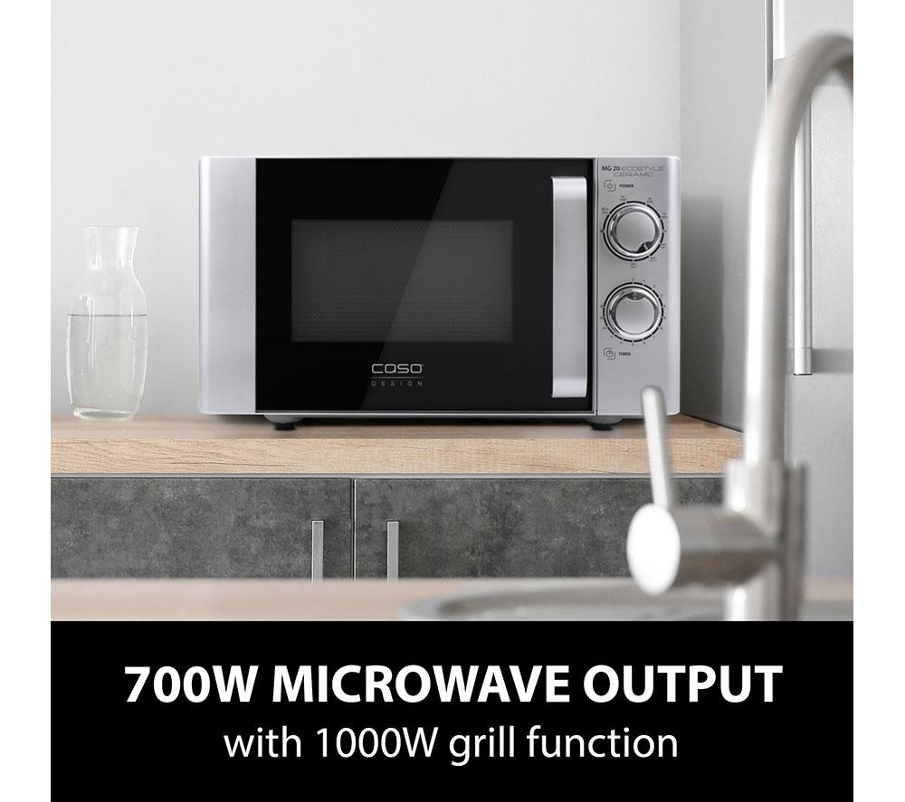 Microondas de cerámica con grill Ecostyle MG 20 de CASO - Plata