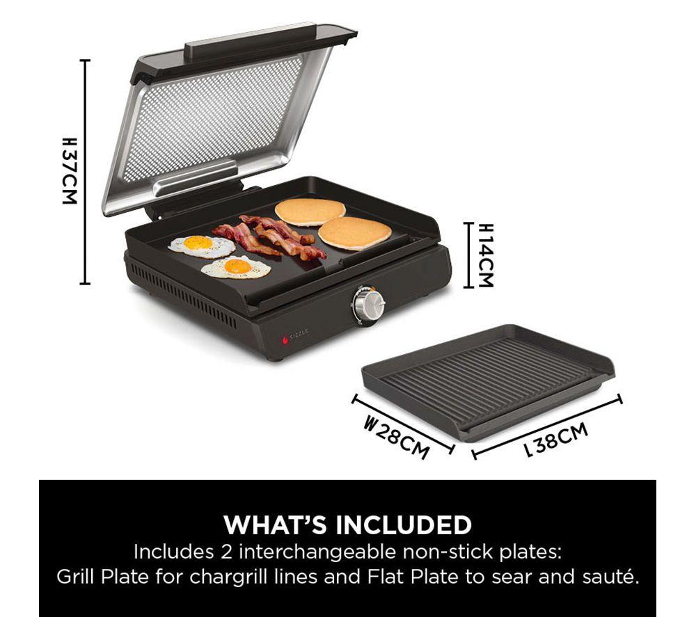 NINJA Sizzle GR101UK Indoor Grill & Flat Plate - Grey