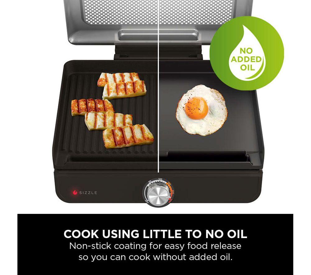 NINJA Sizzle GR101UK Indoor Grill & Flat Plate - Grey