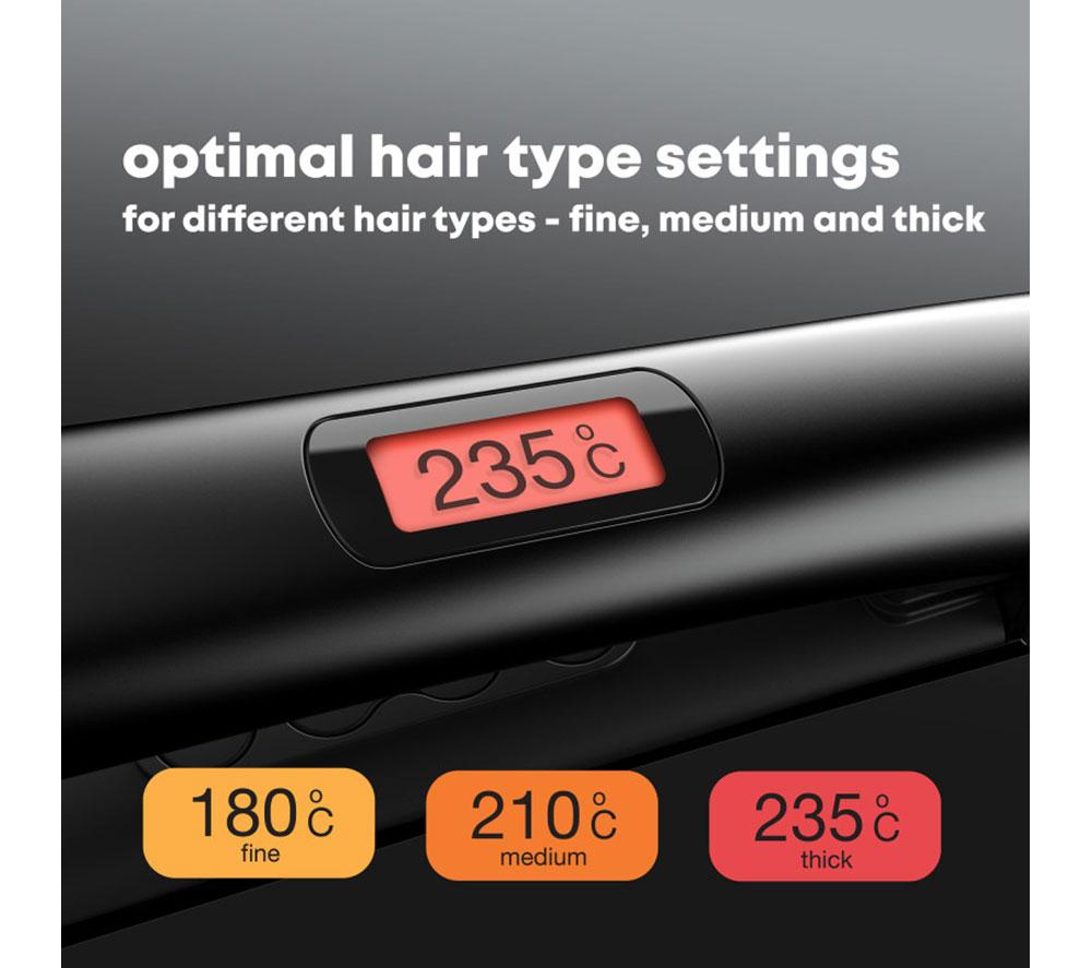 REVAMP Progloss Digital Ceramic Hair Straightener - Black