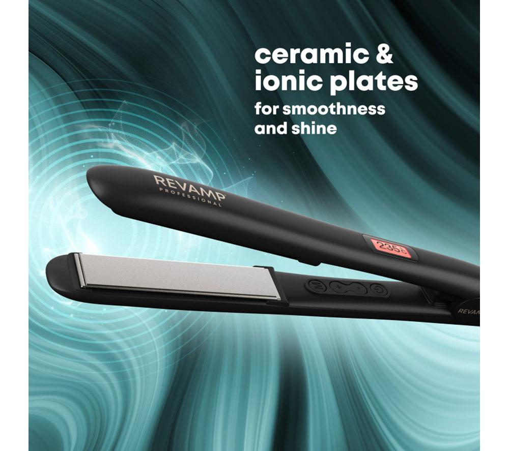 REVAMP Progloss Digital Ceramic Hair Straightener - Black