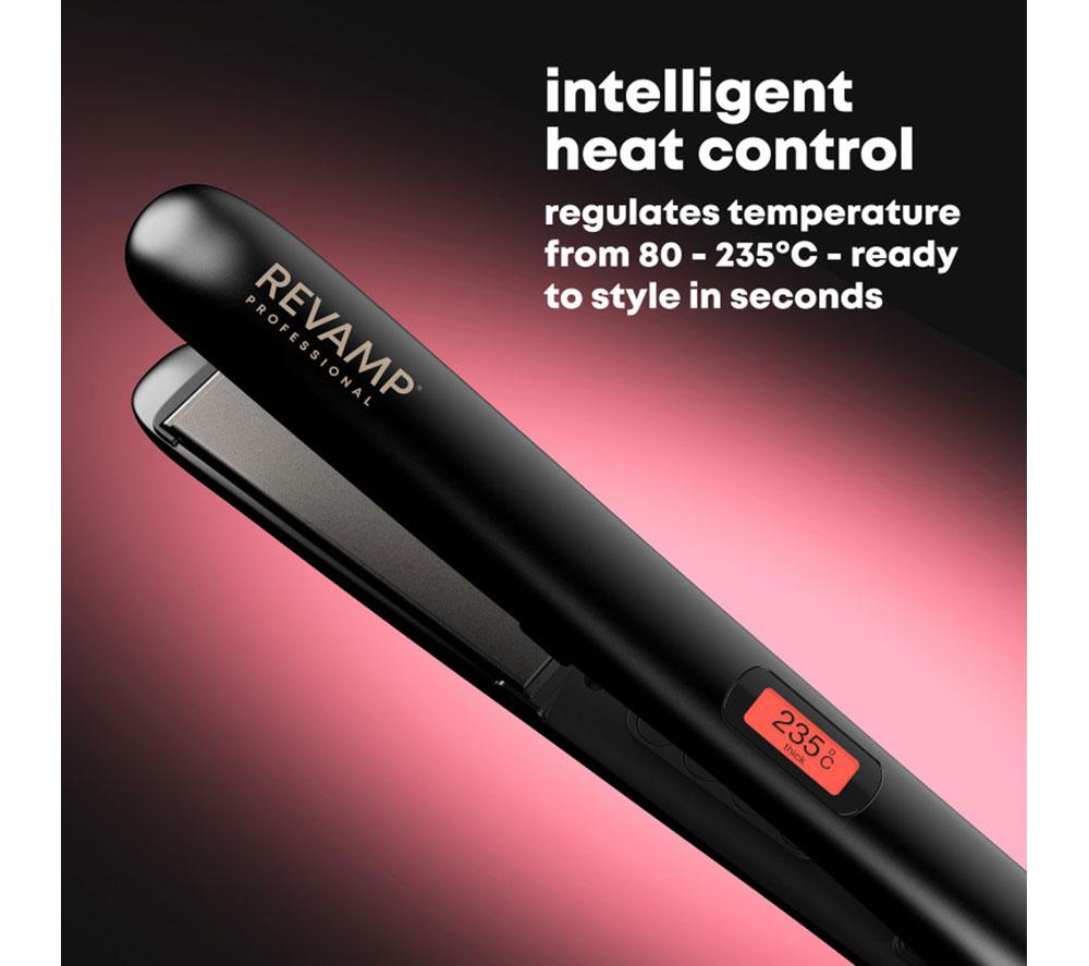 REVAMP Progloss Digital Ceramic Hair Straightener - Black