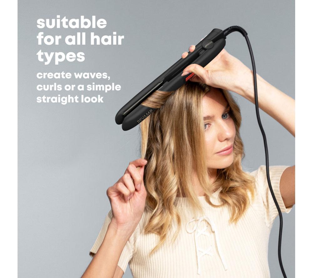 REVAMP Progloss Digital Ceramic Hair Straightener - Black