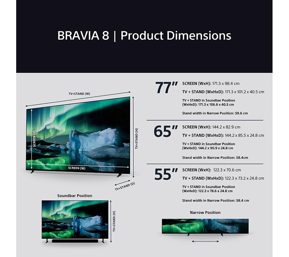 SONY BRAVIA 8 TV inteligente OLED 4K HDR con IA de 77" - K77XR80PU