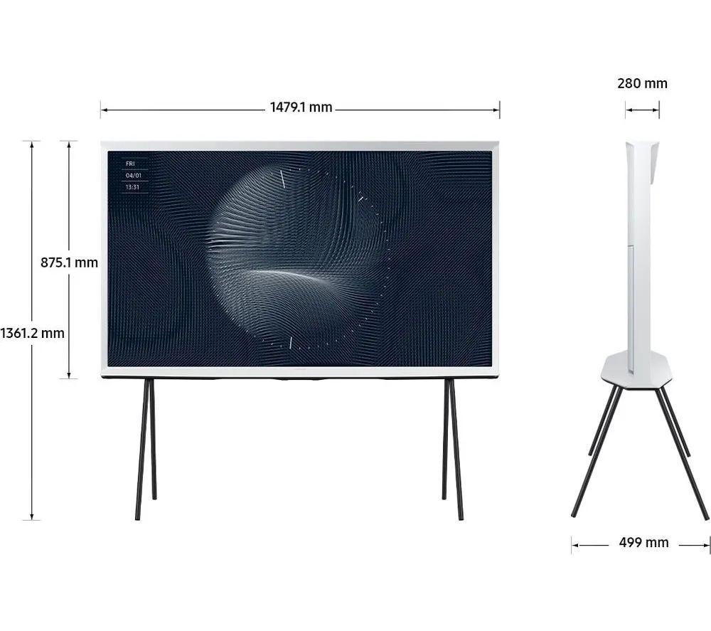 SAMSUNG The Serif LS01D 65" QLED 4K HDR Smart TV in Cloud White 2024 - QE65LS01DA