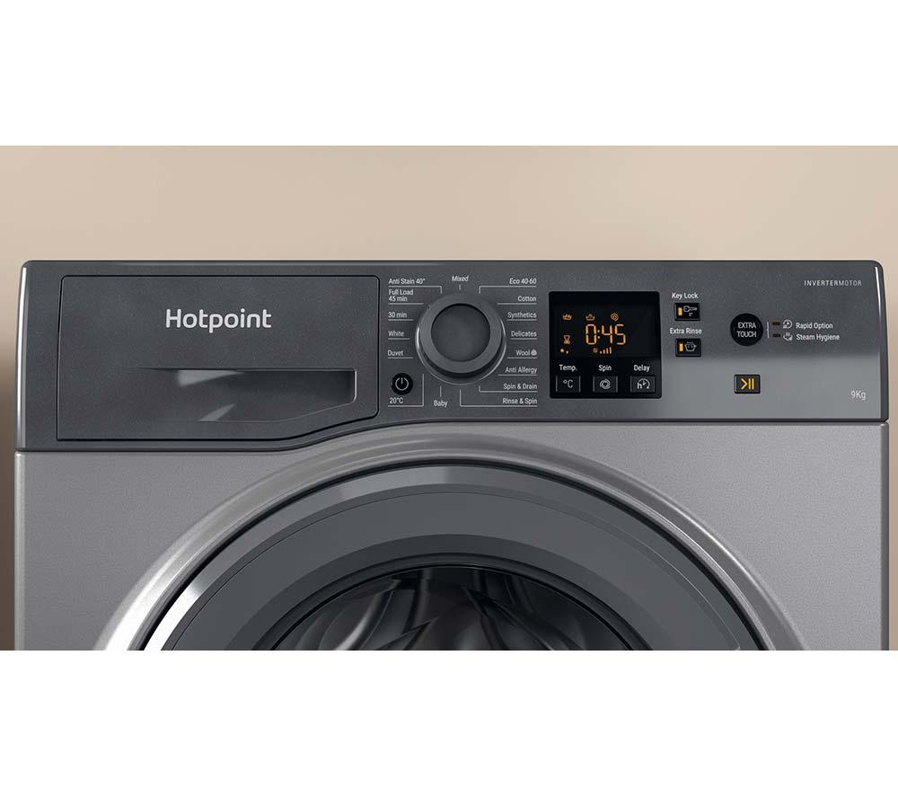 Lavadora HOTPOINT Anti-manchas NSWR 946 GK UK 9 kg 1400 rpm - Grafito