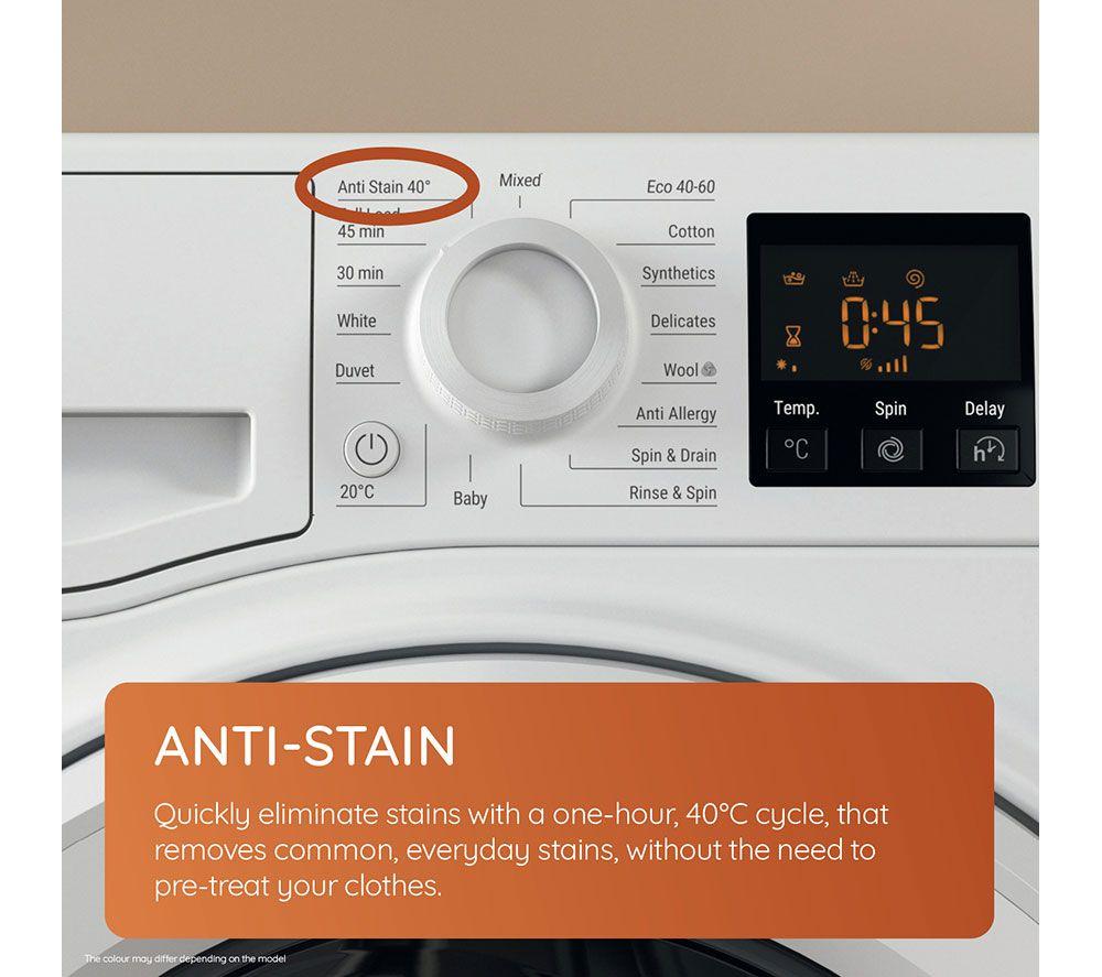 Lavadora de carga frontal HOTPOINT Anti-manchas NSWR 7469 GK UK de 7 kg y 1400 rpm - Grafito