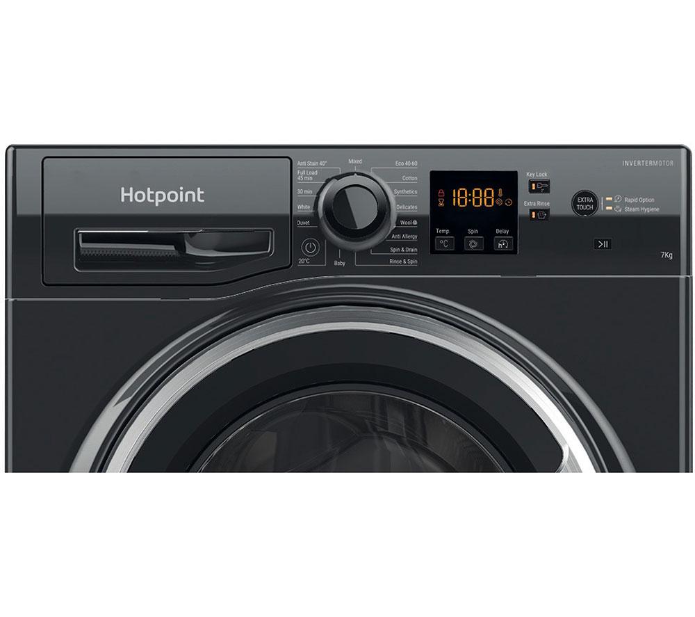 HOTPOINT Anti-Stain NSWM 7469 BS UK 7 kg 1400 Spin Washing Machine - Black