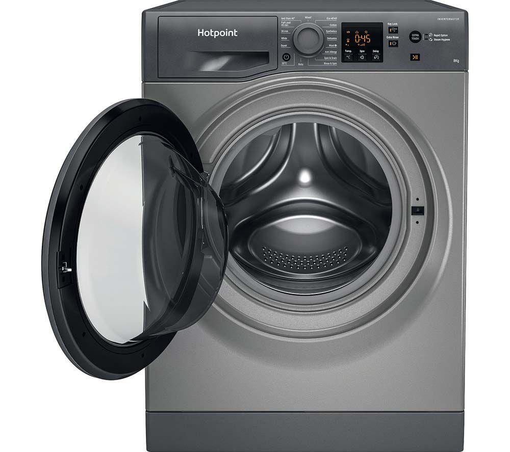 HOTPOINT Anti-stain NSWR 846 GK UK 8 kg 1400 Spin Washing Machine - Graphite