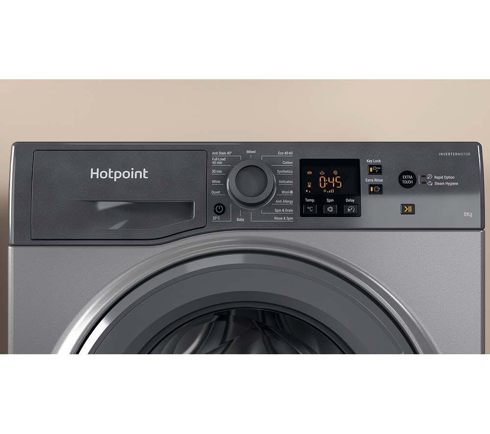 HOTPOINT Anti-stain NSWR 846 GK UK 8 kg 1400 Spin Washing Machine - Graphite
