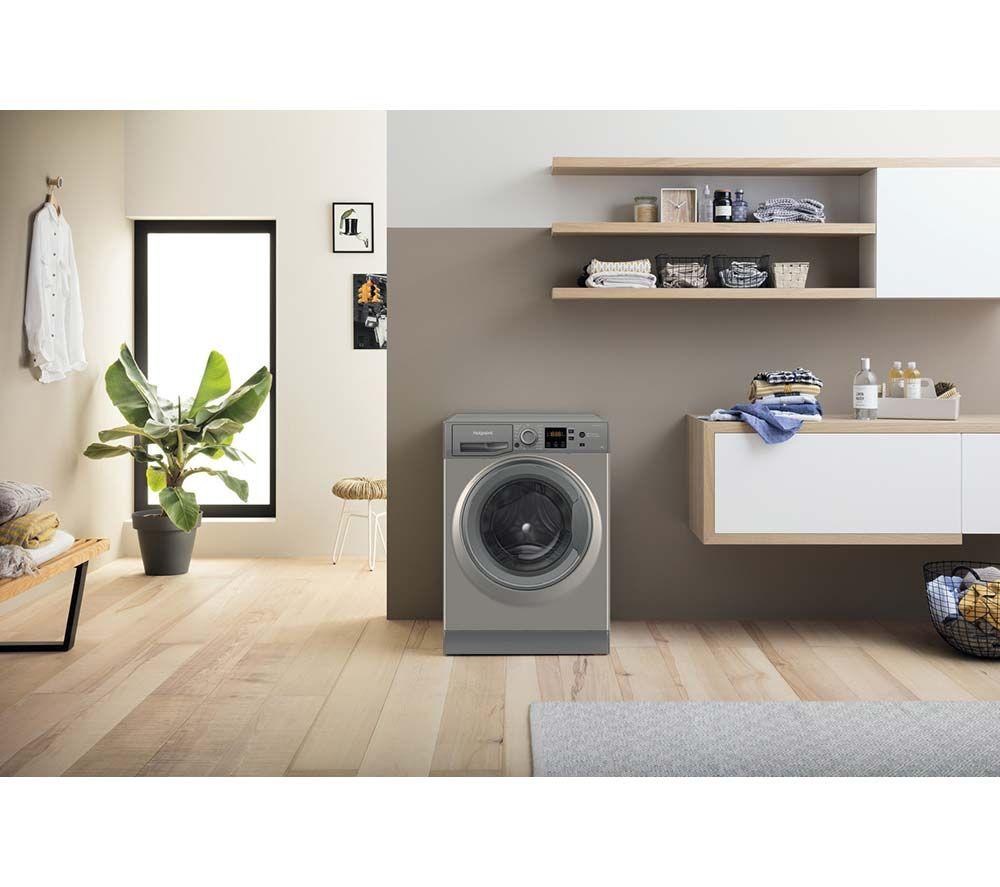 HOTPOINT Anti-stain NSWR 846 GK UK 8 kg 1400 Spin Washing Machine - Graphite