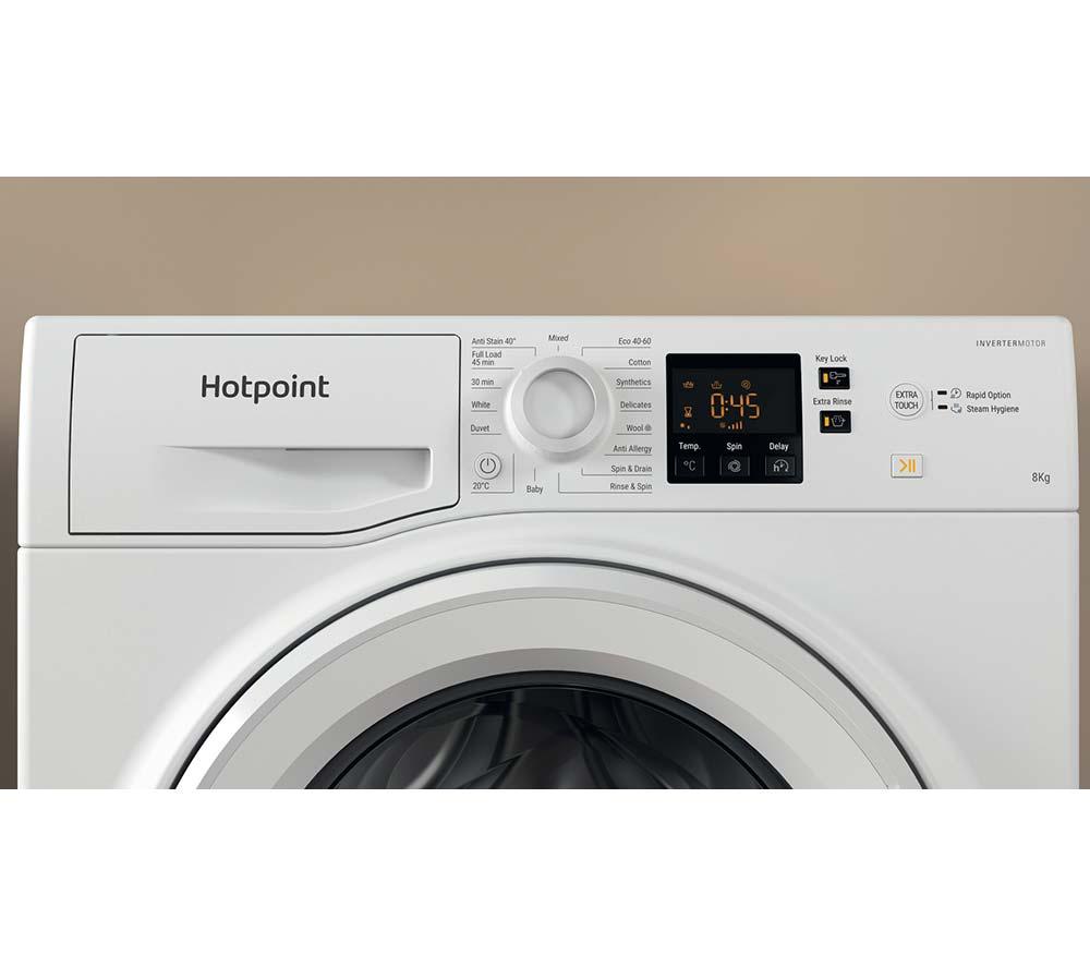 Lavadora HOTPOINT Anti-Manchas NSWR 846 WK UK de 8 kg y 1400 rpm - Blanca