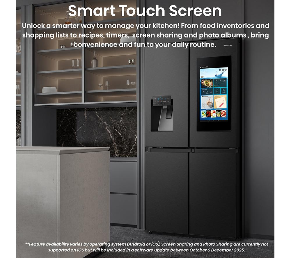 Frigorífico americano inteligente HISENSE PureFlat RQ760N4IFE - Acero inoxidable negro