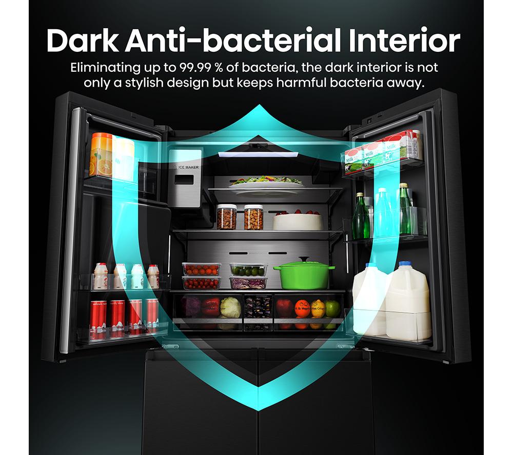 Frigorífico americano inteligente HISENSE PureFlat RQ760N4IFE - Acero inoxidable negro