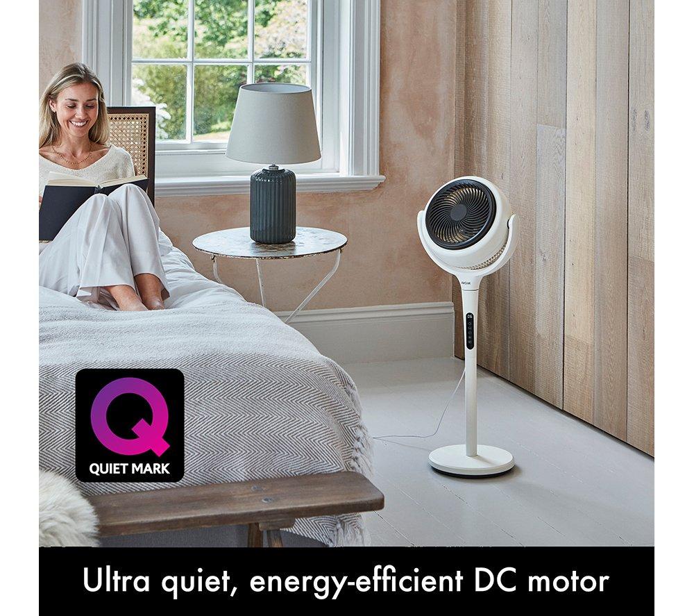 AIRCRAFT HOME LUME Quiet Air Circulator 8" Pedestal Fan - Stone White