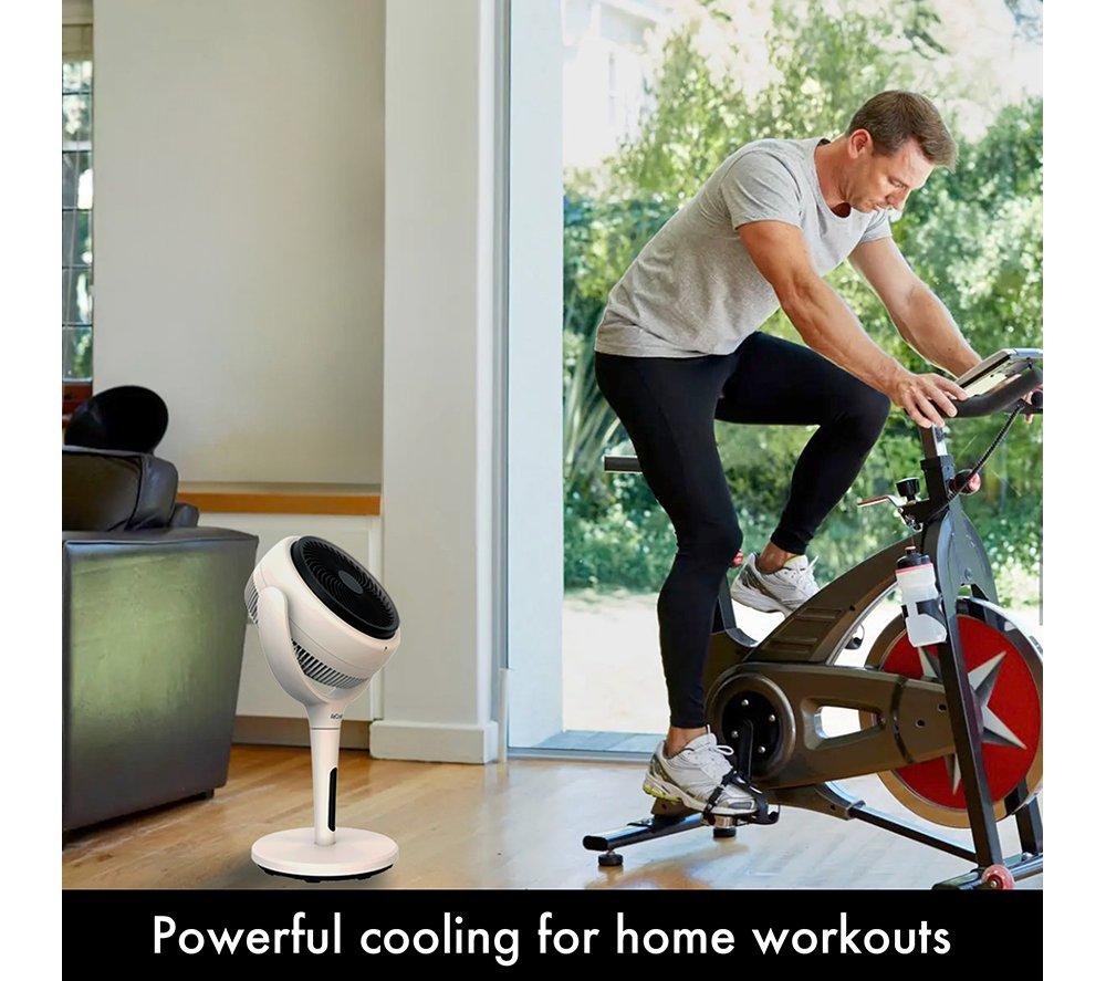 AIRCRAFT HOME LUME Quiet Air Circulator 8" Pedestal Fan - Stone White