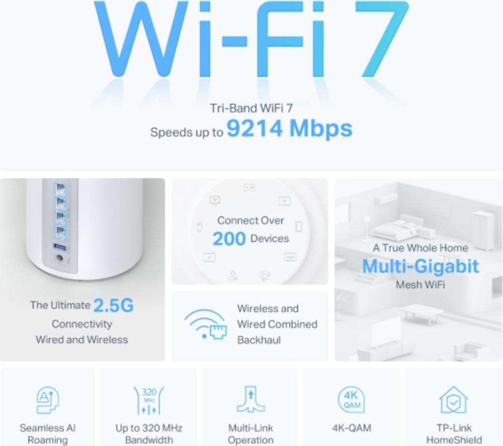 TP-LINK Deco BE65 Whole Home WiFi System - Triple Pack