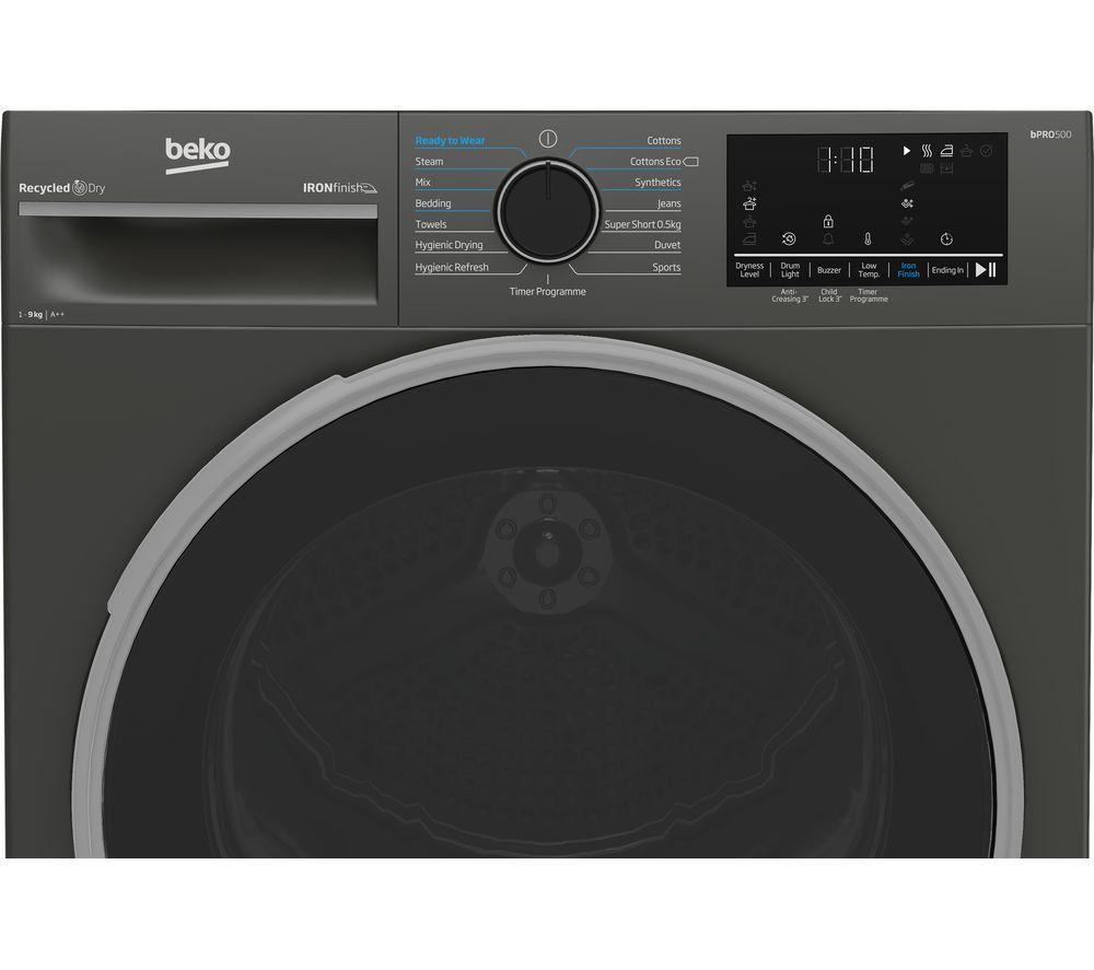 Beko Pro Ironfinish B5T49231IG Secadora de bomba de calor de 9 kg - Grafito