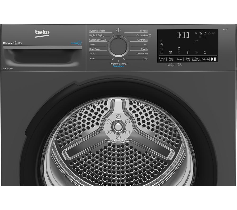 Secadora de bomba de calor BEKO Pro BM3T3833A de 8 kg - Antracita