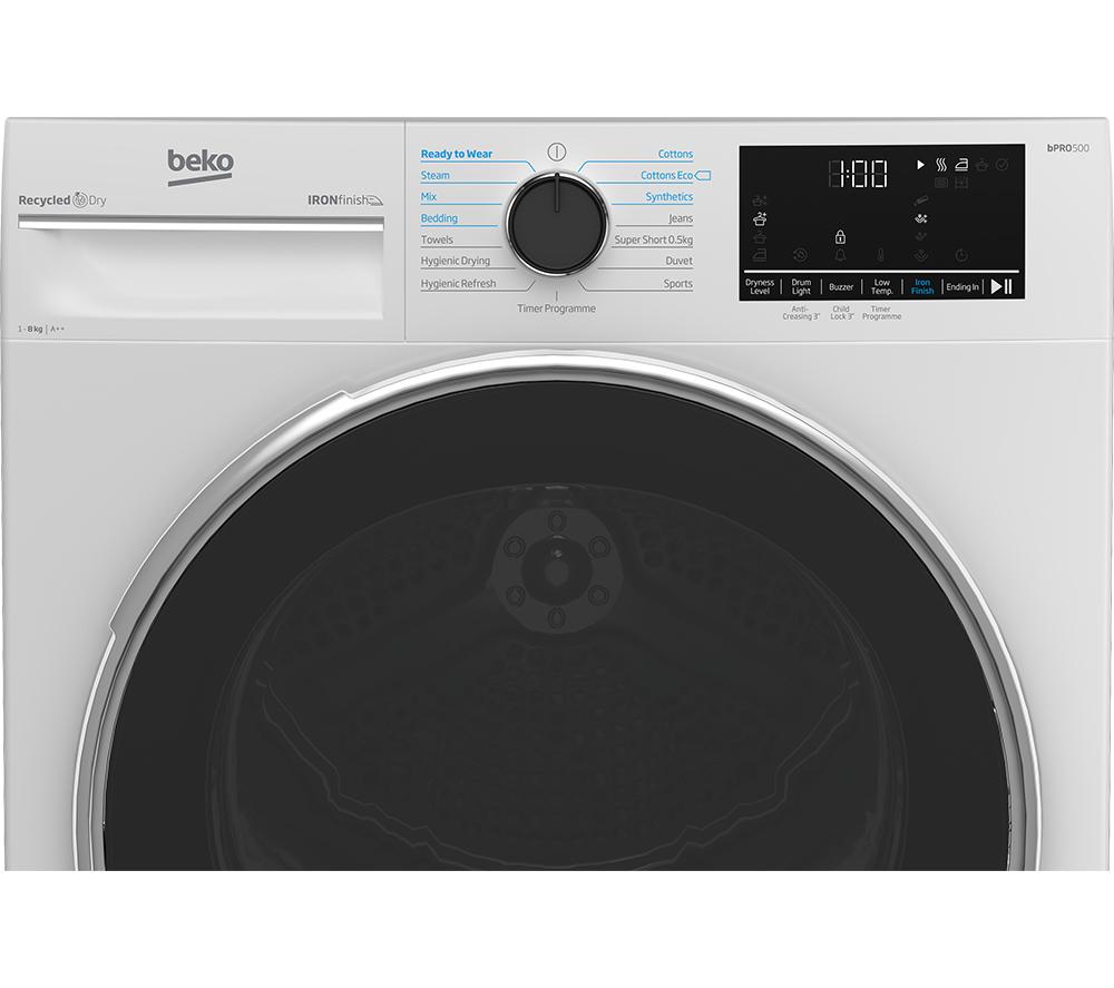 Secadora de bomba de calor BEKO Pro Ironfinish B5T48231IW de 8 kg - Blanca