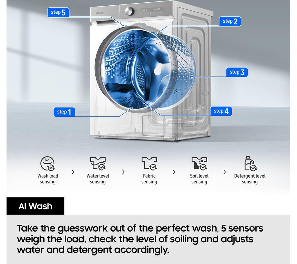 Lavadora SAMSUNG Serie 8 AI Energy WW90DB8U95GBU1 de 9 kg y 1400 rpm con WiFi - Negra