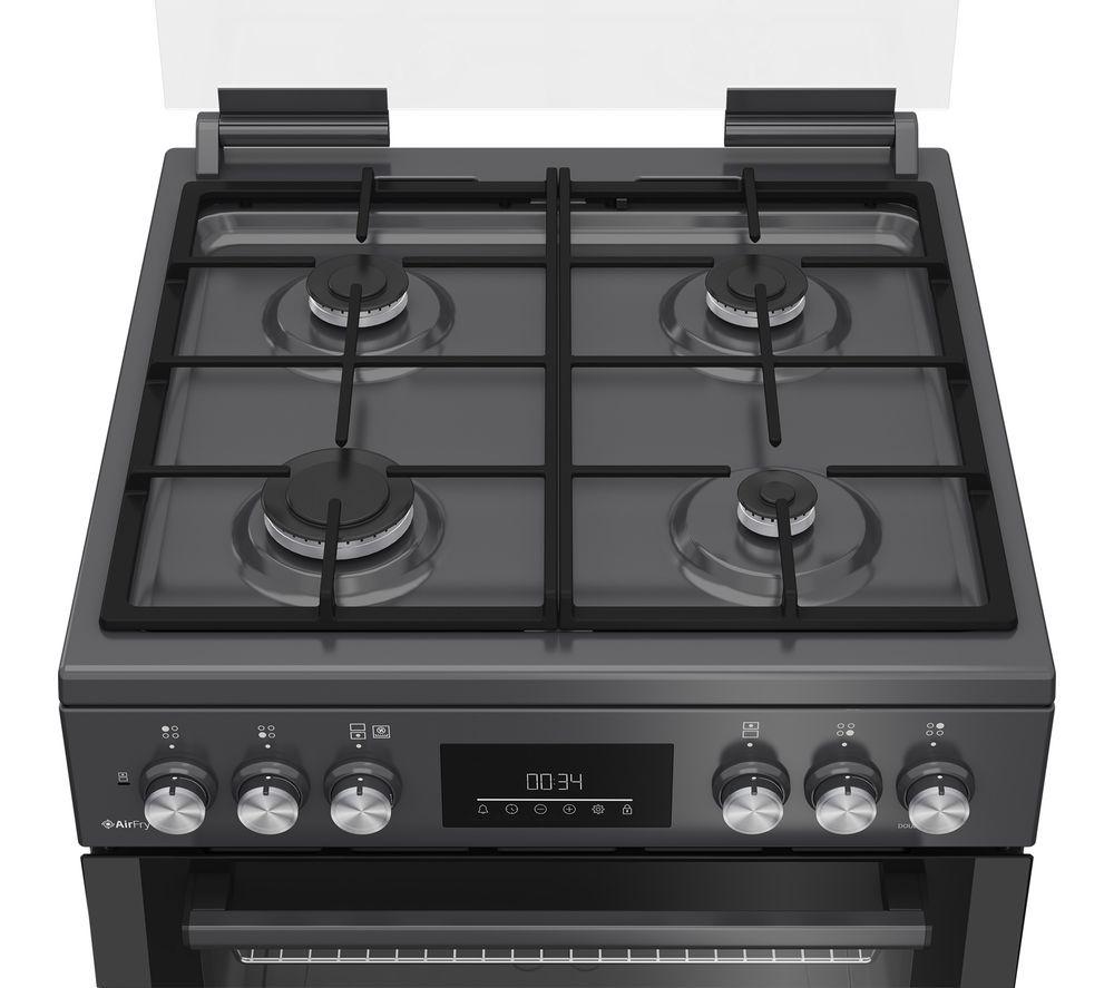 Cocina BEKO Pro AeroPerfect AirFry FDDA6272TCA de 60 cm de combustible dual - Antracita