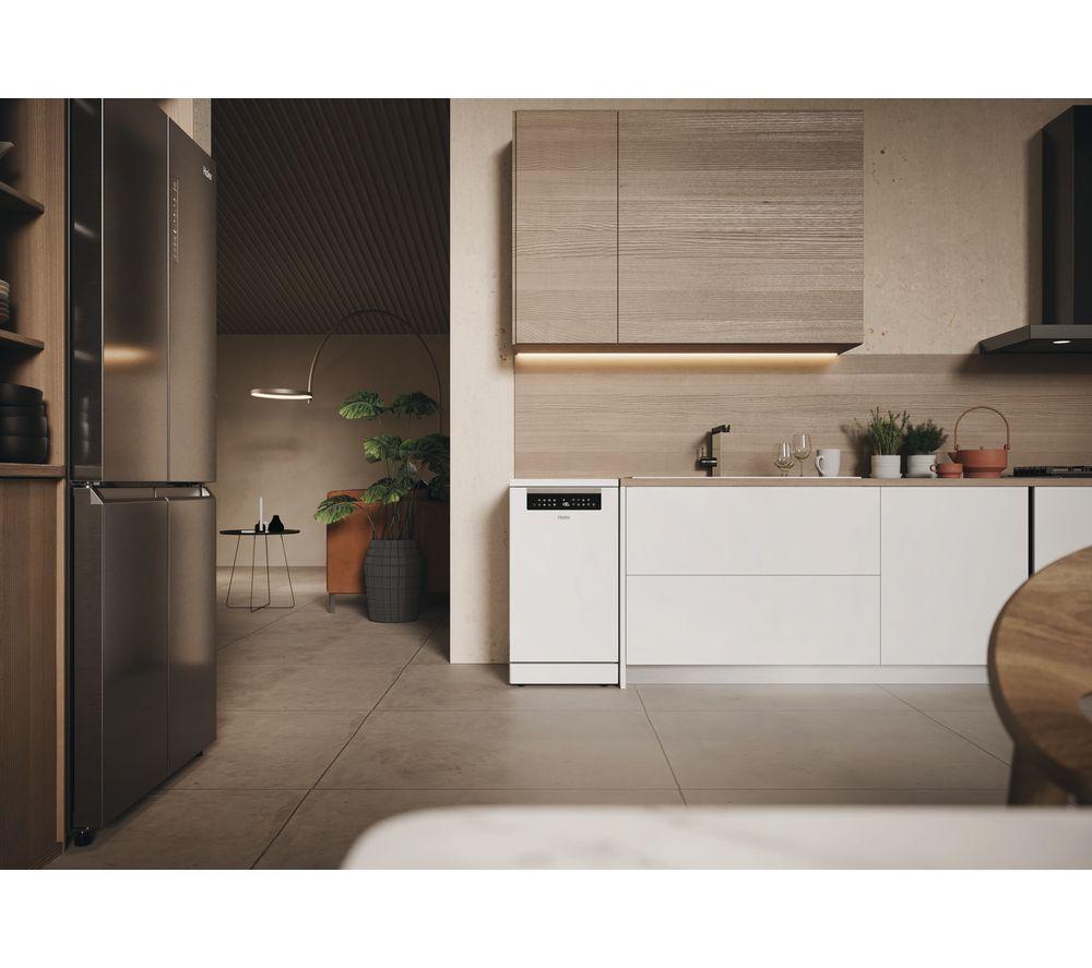 Lavavajillas inteligente Haier I Pro XF1C3TB1FW-80 Slimline con wifi - Blanco
