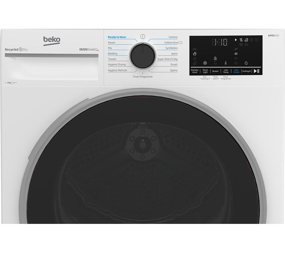 BEKO Pro Ironfinish B5T49231IW Secadora con Bomba de Calor de 9 kg - Blanco
