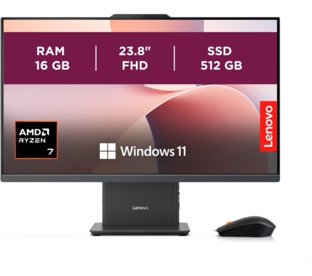 LENOVO IdeaCentre AIO 3 All-in-One PC de 23,8" - AMD Ryzen 7, SSD de 512 GB, gris
