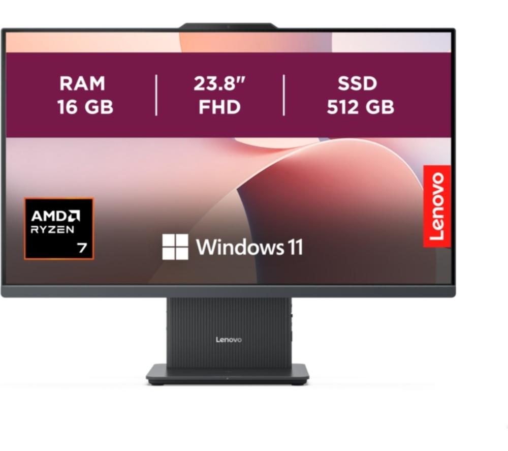 LENOVO IdeaCentre AIO 3 23.8" All-in-One PC - AMD Ryzen 7, 512 GB SSD, Grey