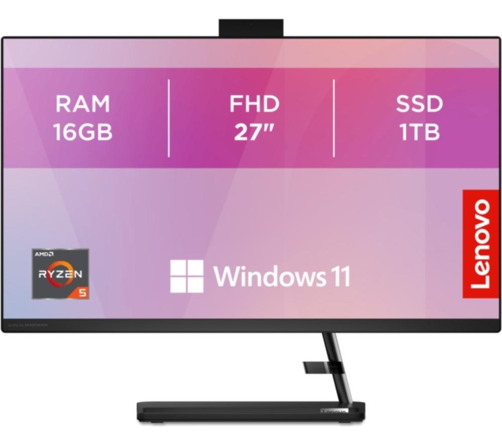 LENOVO IdeaCentre AIO 3 27" All-in-One PC - AMD Ryzen 5, 1 TB SSD, Black